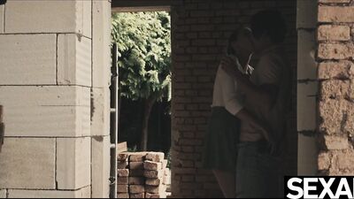 Her Big Natural Tits Bounce as She Fucks on Construction Site