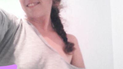Chubby MILF gets her pretty pussy on display in public toilet for all to see