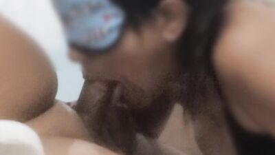 Desi milf with huge tits sucks and swallows like a pro