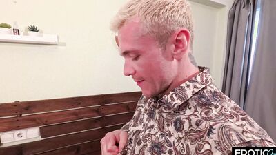 Dasha Dark & Bad Volodya share a steamy hotel room threesome & share a cumshot