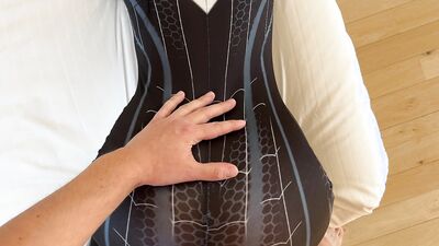 Sexy cosplay babe in a sexy costume sucks and fucks in doggystyle while getting creampied