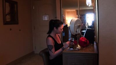 Melina Mason takes a massive rod from behind while getting her tight holes drilled