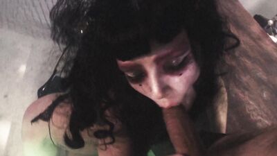Watch this sexy babe get pounded by a massive rod after deepthroating and swallowing