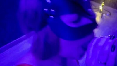 Hot blonde teen gives deepthroat New Year's present and begs for more