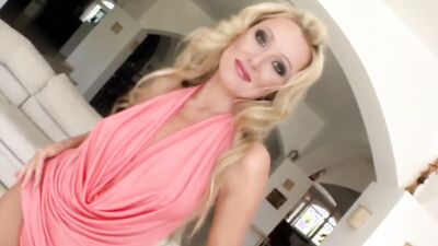 Diana Doll takes on two guys in a steamy threesome and swallows every drop