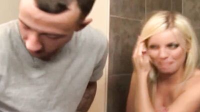 Britney Amber interrupts BF Chris Strokes while he pleasures himself with her massive tits and tight pussy