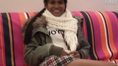 Watch as hot Asian teen Asia flaunts her tight snatch and dildo play
