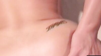 Watch this busty babe tease and jerk off with her thick nipple and hands