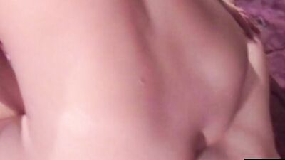 Watch this babe deepthroat a hard cock and get a cum load on her natural tits