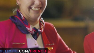 Watch Cassie Del Isla & Nikky Dream indulge in steamy sexual temptation with a sexy air hostess in uniform