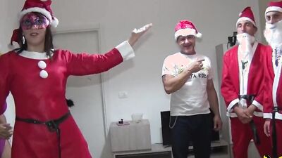 Alex Magni enjoys Christmas with a naughty whore and a big Christmas present