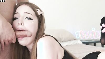 Jenny Kitty gets her tight pussy drilled hard and takes a hot load on her face