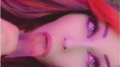 Watch this inked tattooed babe tease and cum hard with her pretty feet