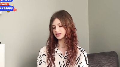 Watch this stunning English babe with natural tits and massive tits orgasm while getting her mouth and pussy stuffed by a horny sexologist