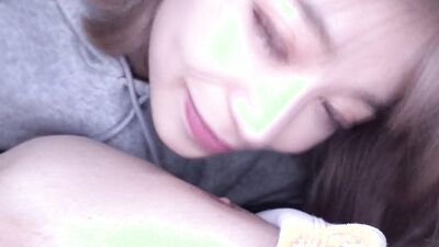 Watch this busty amateur's morning start with a cumshot and a handjob - Part 3!