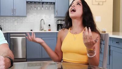 Luxe La Fox gets her tight pussy pounded by Scott Trainor's big dick & takes a cumshot on her small tits