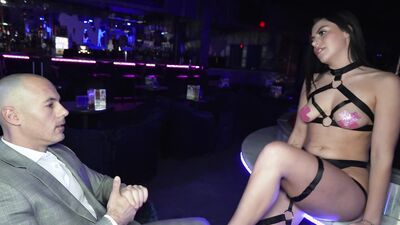 Stepdad's cock gets the VIP treatment from petite stripper Gal Ritchie