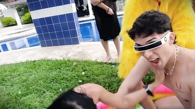 Stepbro can't resist oily wrestling match and agrees to fight outside