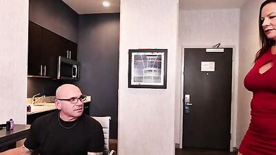 Bossy MILF Tammy Reynolds gets her huge tits and tight pussy drilled rough in the office