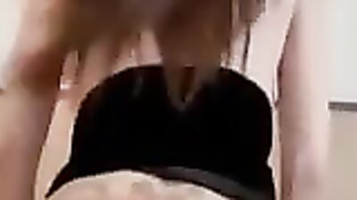 Cheating Brunette gets her huge tits covered in cum after getting eye contact with her man