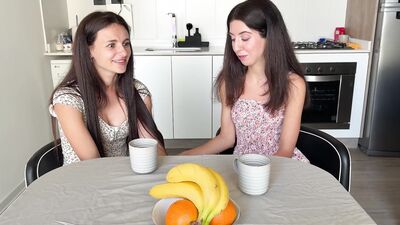 Watch as Kate Rich and Katty West get creampied by their hubby's friend in a steamy group sex scene!