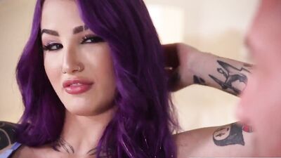 Valerica Steele's tattooed feet lick Cody Carter's hard cock before getting drilled in POV