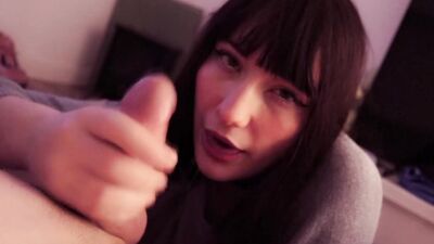 My Best Friend's First POV deep throat - French amateur babe gets a sloppy BJ in homemade video