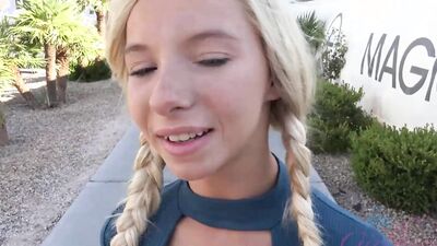 Kenzie Reeves enjoys a smoke break before getting in the hot tub for some fun and hot solo action