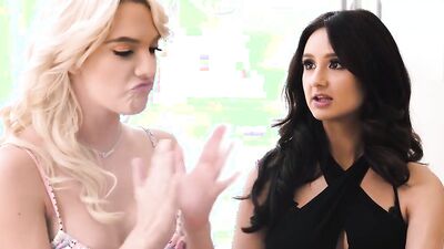 Kenzie Anne and Eliza Ibarra cheat on their boyfriend with steamy pussy licking action