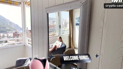 Ralf Christian gets a hot surprise from stepsis Balcony: he's cum all over her face after a wild pussy pounding!
