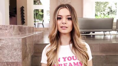 Molly Little deepthroats and blows 9 cocks & takes a cumshot facial