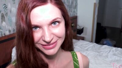 Arian Joy takes Ukrainian creampie in her tight pussy in POV