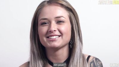 Rose's First Casting Couch: Sucks and gets drilled hard by a hung stud - Amateur Euro