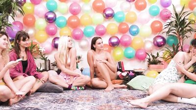 Babes get frisky in a wild orgy with Lick & Tease each other - Part 2 of 5