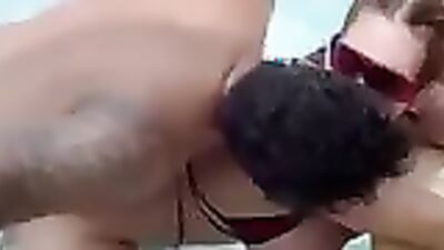 Watch this hot MILF wife get her pussy fingered and pounded by a huge cock in the pool