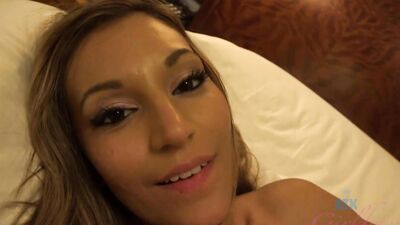 Moka Mora strokes your cock while you pound her wet pussy and she begs for more