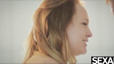 Blonde pornstar Blue Angel can't get enough of her lover's stiffy in the kitchen