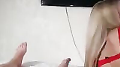Stepmom in red bikini begs for a deep pounding & huge cumshot