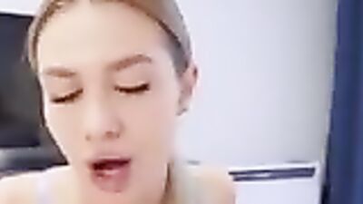 Petite blonde fitness babe dirty talks & gets fucked hard during workout