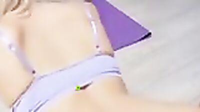 Petite blonde fitness babe dirty talks & gets fucked hard during workout