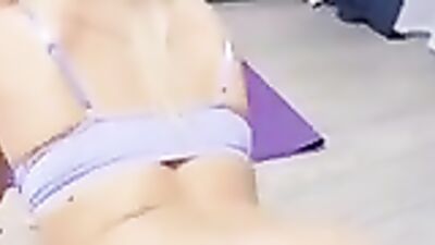 Petite blonde fitness babe dirty talks & gets fucked hard during workout