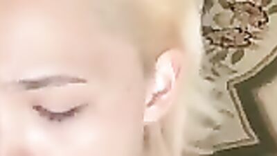 Blonde Asian babe has multiple orgasms while masturbating with dildo and handjob