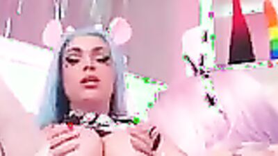 Purple Bitch gets her tight pussy drilled by massive dildos in the pool