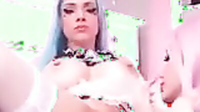 Purple Bitch gets her tight pussy drilled by massive dildos in the pool