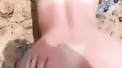 Amateur babe gets pounded hard on the beach & swallows a hot load