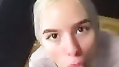 Ahegao's deepthroat and tied hands make him cum hard in her throat - Tied Hands & Stuffing