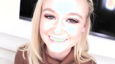 Addison Lee, Gabbie Carter & Natalie Knight tease and suck on each other's boobs in CFNM video