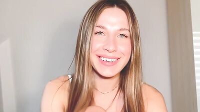 Busty amateur babe drools while taking a deepthroat pounding and getting her big natural tits jizzed on