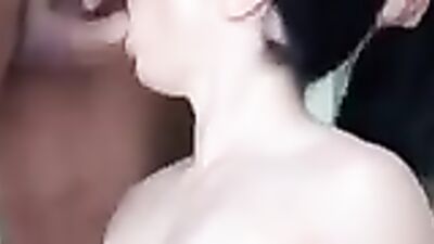 Brunette bombshell with massive tits takes it deep in both holes and takes a cumshot in 4K