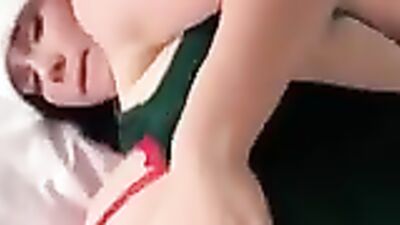 Girlfriend gift Sweet gives a Christmas blowjob and takes a hard pounding like a pro